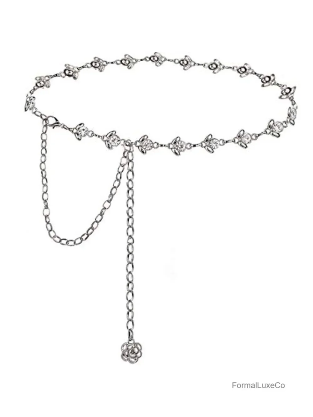 Rhinestone Crystal Chain Waist Belt for Dress Party Accessory
